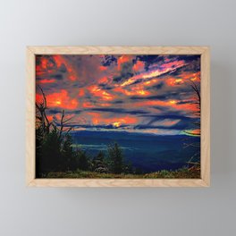 Psychedelic Sunset Framed Mini Art Print