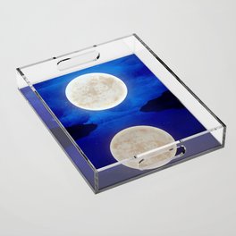 Blue Moon Reflection Acrylic Tray