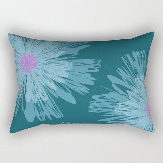Big Blue Flowers Rectangular Pillow