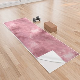 Glam Pink Metallic Foil Texture Yoga Towel