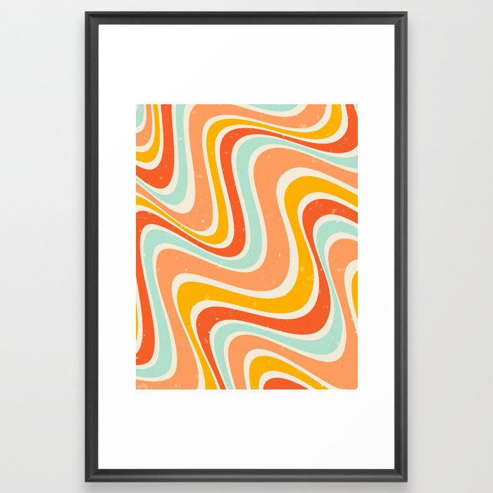 Psychedelic 1960s Groove Pattern Framed Art Print