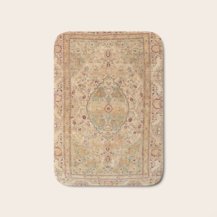 Silk Tabriz Azerbaijan Northwest Persian Rug Print Bath Mat by