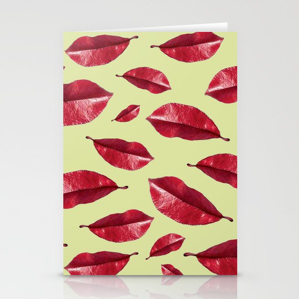 mouth leaf pattern Stationery Cards