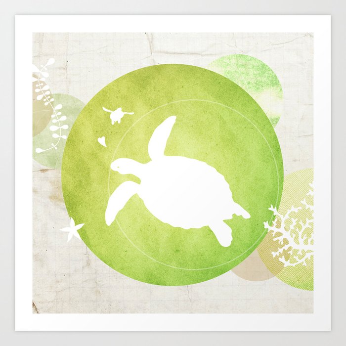 Ocean Series - Mama Turtle Art Print