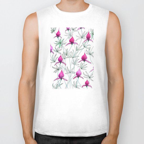 small purple flowers Biker Tank