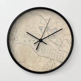 Old Aspen CO Map (1898) Vintage Colorado City Atlas Wall Clock