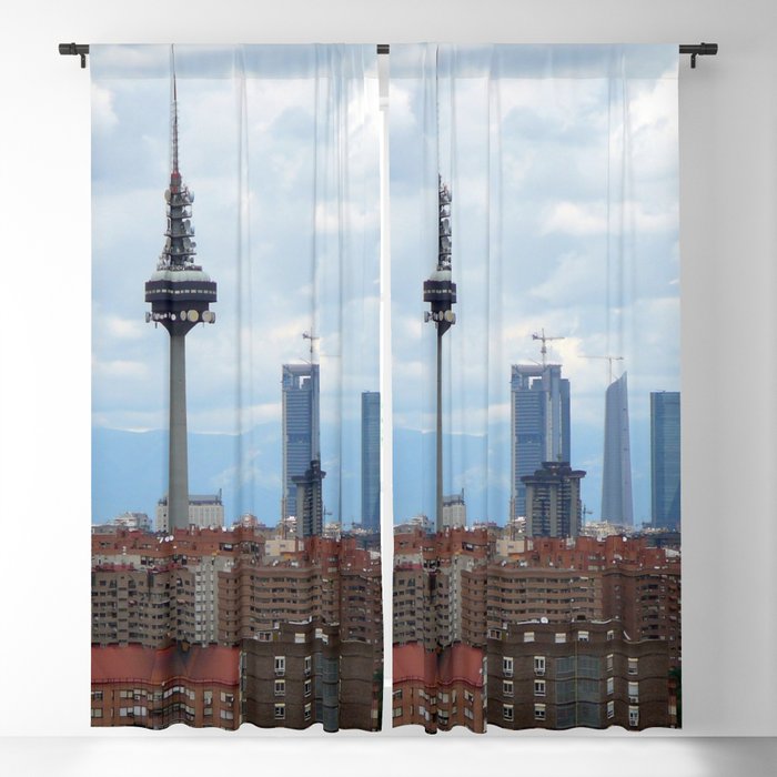 Spain Photography - The Famous Tower In Madrid Blackout Curtain
