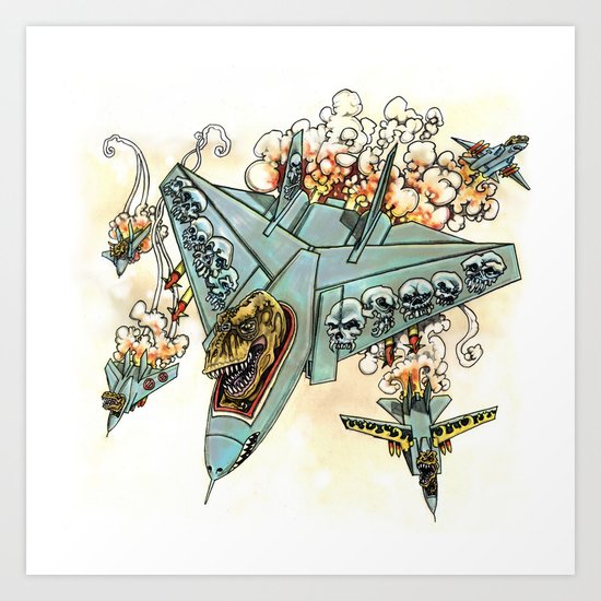 Tyrannosquadron Rex! Art Print