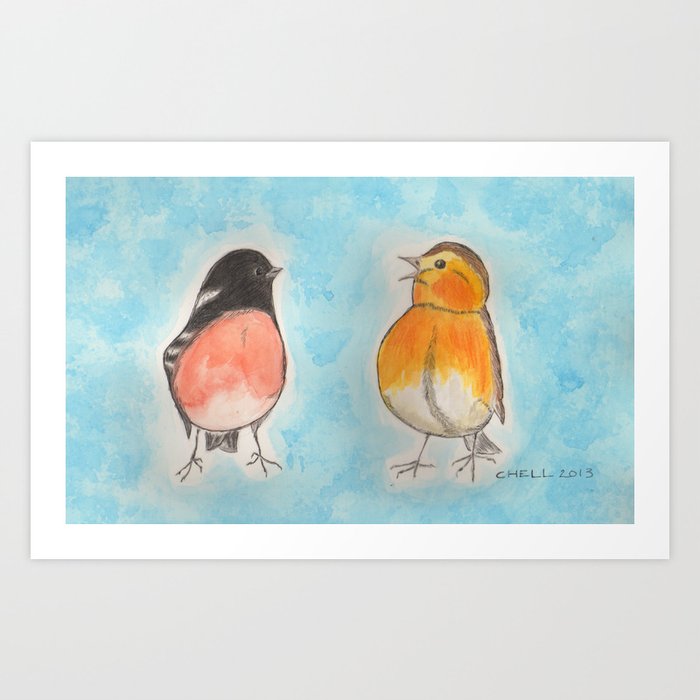 Chatty Birds Art Print