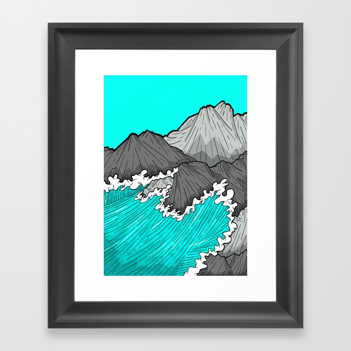 The Rocks And The Sea Framed Art Print
