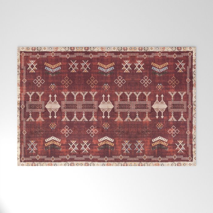N252 - Bohemian Oriental Heritage Berber Moroccan Style Welcome Mat