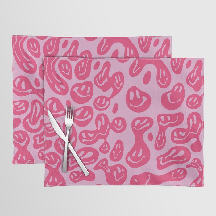 Pink Dripping Smiley Placemat
