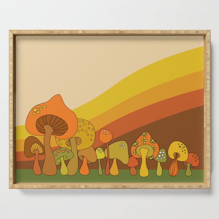 Groovy Mushrooms Serving Tray