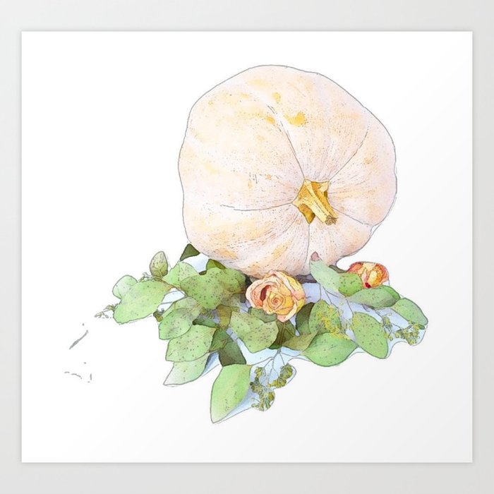 Pumpkin Roses Art Print