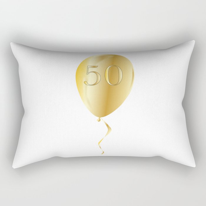 Golden Anniversary Balloon Rectangular Pillow