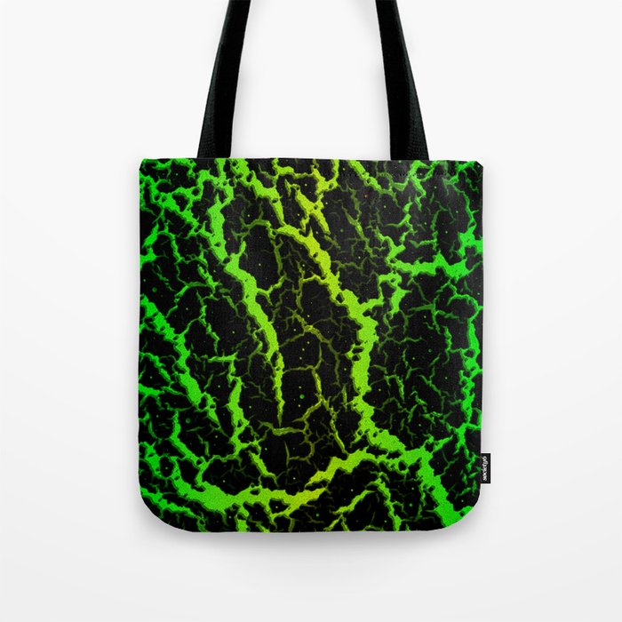 Cracked Space Lava - Green/Lime Tote Bag