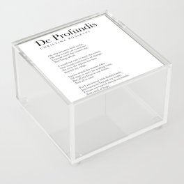 De Profundis - Christina Rossetti Poem - Literature - Typography Print 2 Acrylic Box