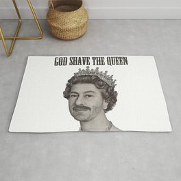 God shave the Queen Rug | Funny, Political, Elizabeth, Painting, Unitedkingdom, Queen, People, Britain, Uk, England 