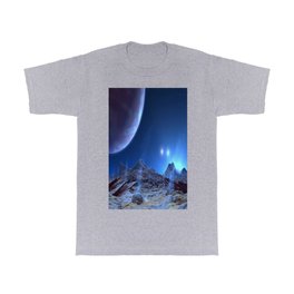 Extraterrestrial Landscape : Galaxy Planet Blue T Shirt | Sci-Fi, Fantasywallart, Blue, Homedecor, Stars, Galaxydreamsdesigns, Fantasylandscape, Dormdecor, Mountains, 2Sweet4Wordsdesigns 