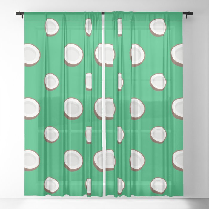 Coconuts At The Beach Sheer Curtain By Brunothethe Society6 Coconuts At The Beach Sheer Curtain By