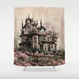 Dream house in a garden Shower Curtain