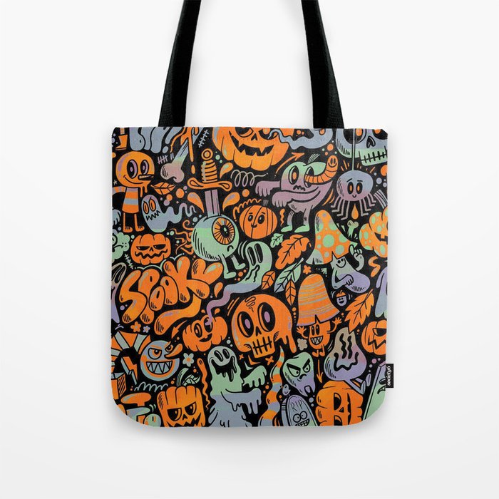 Spooky Doodle Art Tote Bag
