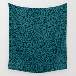 TEAL LEOPARD PRINT – Teal Blue | Collection : Punk Rock Animal Prints | Wall Tapestry