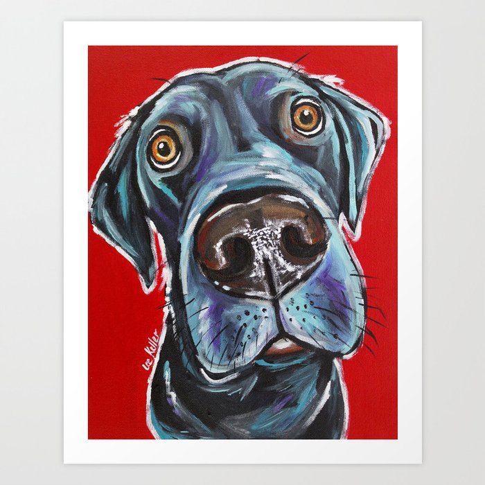 Black Lab Art Colorful Black Labrador Retriever Art Print By Leekeller Society6