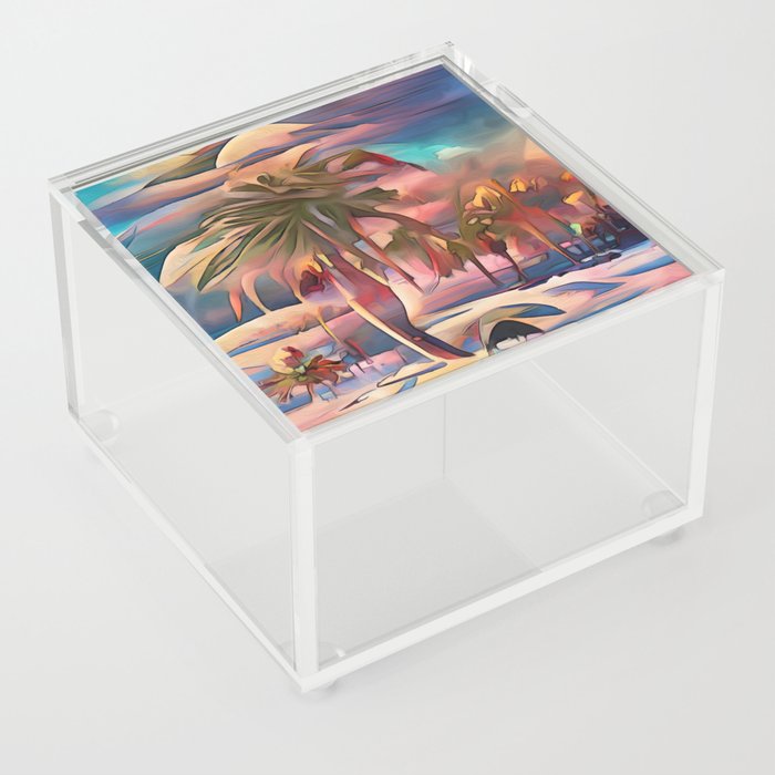 White Sandy Beach Acrylic Box