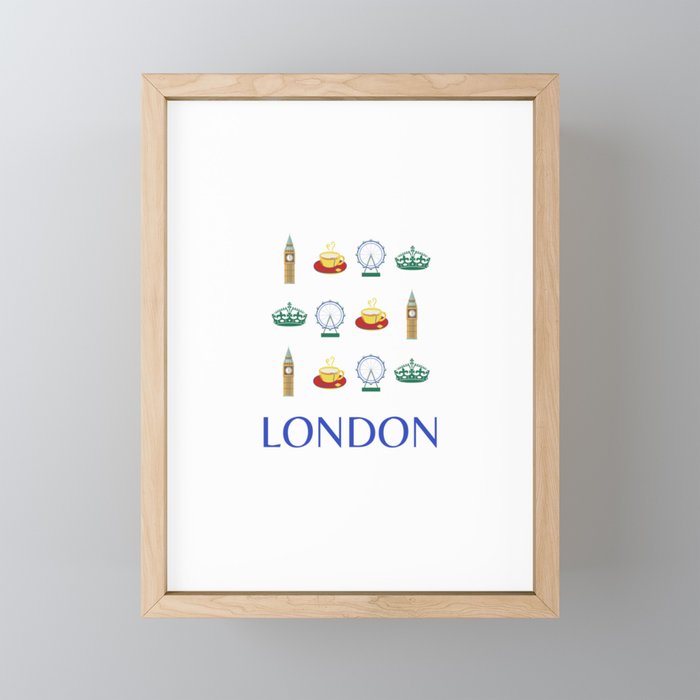 London Retro Art Decor Vacations Art Modern Boho Decor Framed Mini Art Print