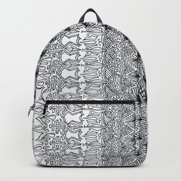 ISA Standard Design Verticle Backpack | Black And White, Concept, Graphite, Digital, Ink Pen, Pop Art, Comic, Illustration, Abstract, Textile 