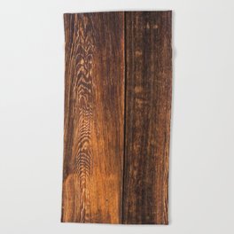 Old wood texture Beach Towel