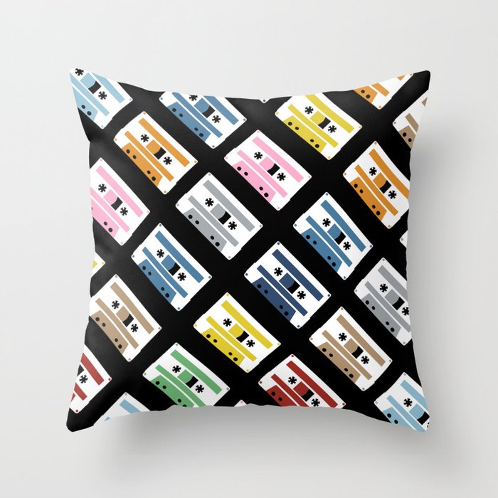 Rainbow Tapes 45 Throw Pillow
