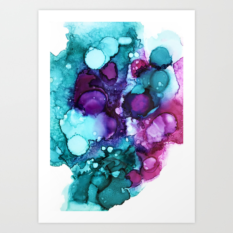 Memories Abstract Alcohol Ink Painting Art Print By S8erart