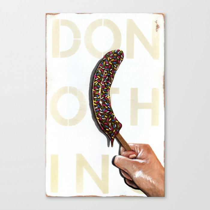 DO NOTHING Frozen Banana with sprinkles   Canvas Print