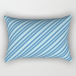 [ Thumbnail: Blue & Powder Blue Colored Striped/Lined Pattern Rectangular Pillow ]
