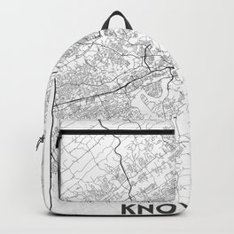 Minimal City Maps - Map Of Knoxville, Tennessee, United States Backpack | Tennessee, Cartography, Street, Black, Urban, Graphicdesign, City, Knoxville, White, Line 