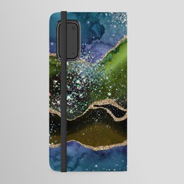 Peacock Glitter Agate Texture 05 Android Wallet Case