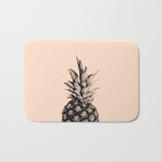 Pineapple on Pink Bath Mat