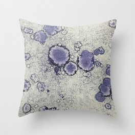 Blue Stained Throw Pillow