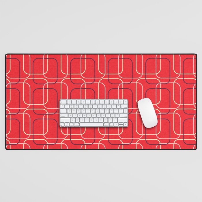 Retro Cubes Red  #midcenturymodern Desk Mat