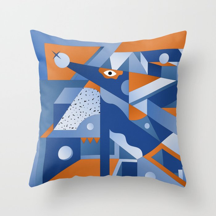 Dogeometry Throw Pillow