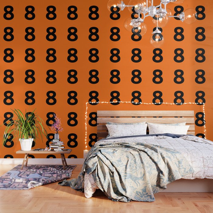 Number 8 (Black & Orange) Wallpaper