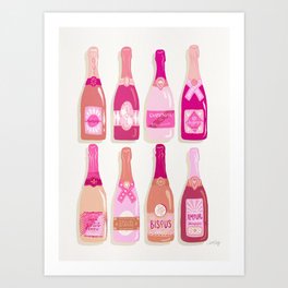 French Champagne Collection – Pink Art Print