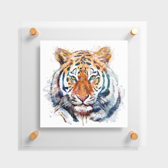 Tiger Head watercolor Floating Acrylic Print