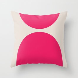 Mid-Century Modern Arches in Hot Pink Throw Pillow