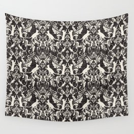 Victorian cat damask Wall Tapestry