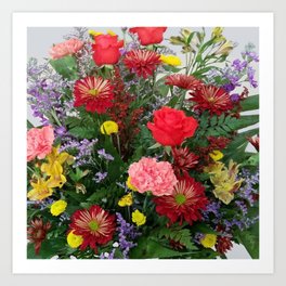 Vivid Bouquet Floral Arrangement Brightly Colored Art Print