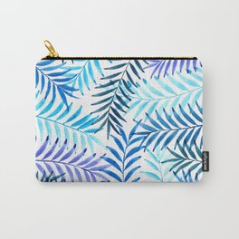 Palm Leaves Carry-All Pouch | New, Watercolor, Palmoil, Tropical, Blue, Leaves, Palmtree, Coconutleaves, Palm, Champanie 