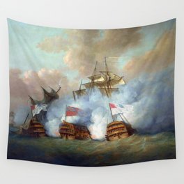 Nicholas Pocock The Brunswick and the Vengeur du Peuple at the Battle of the First of June, 1794 Wall Tapestry